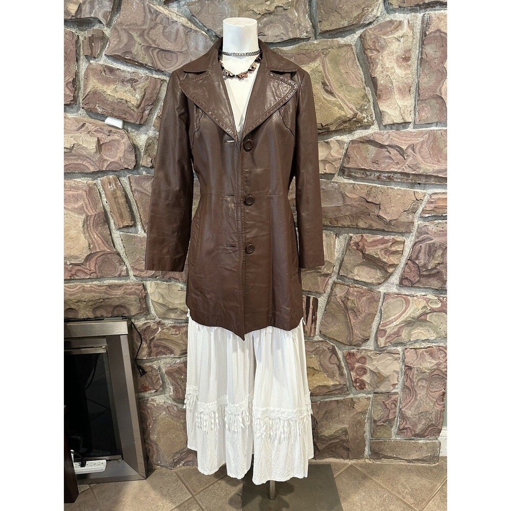 Vintage COUNTRY PACER  Light Tan Leather‎ Women's Jacket 42 EUC ting  linging